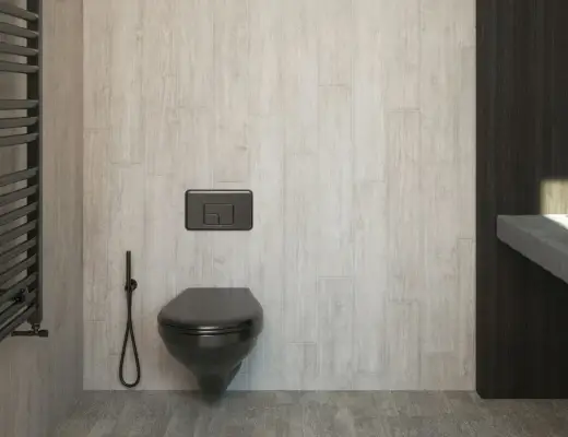 Toilette dans une salle de bain neuve